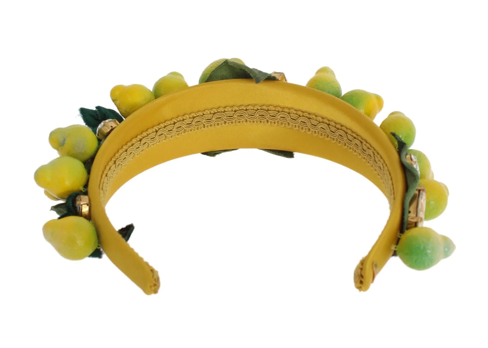 Dolce & Gabbana Yellow Lemons Sicily Crystal Diadem Tiara Headband - Headbands