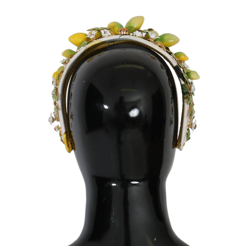 Dolce & Gabbana Yellow Lemons Sicily Crystal Diadem Tiara Headband - Headbands