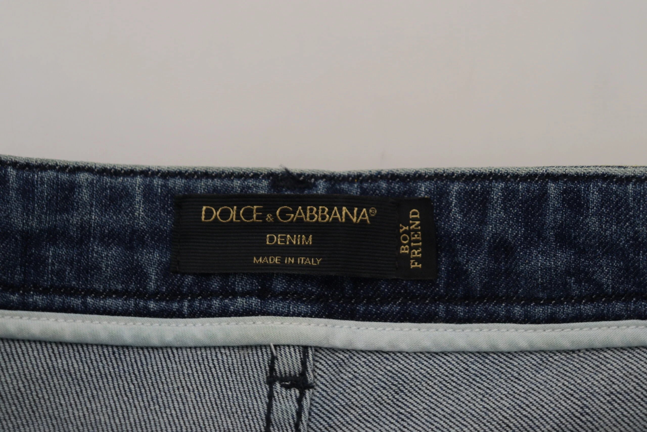 Dolce & Gabbana Yellow Leopard Cotton Straight Denim Jeans - IT40|S - Jeans