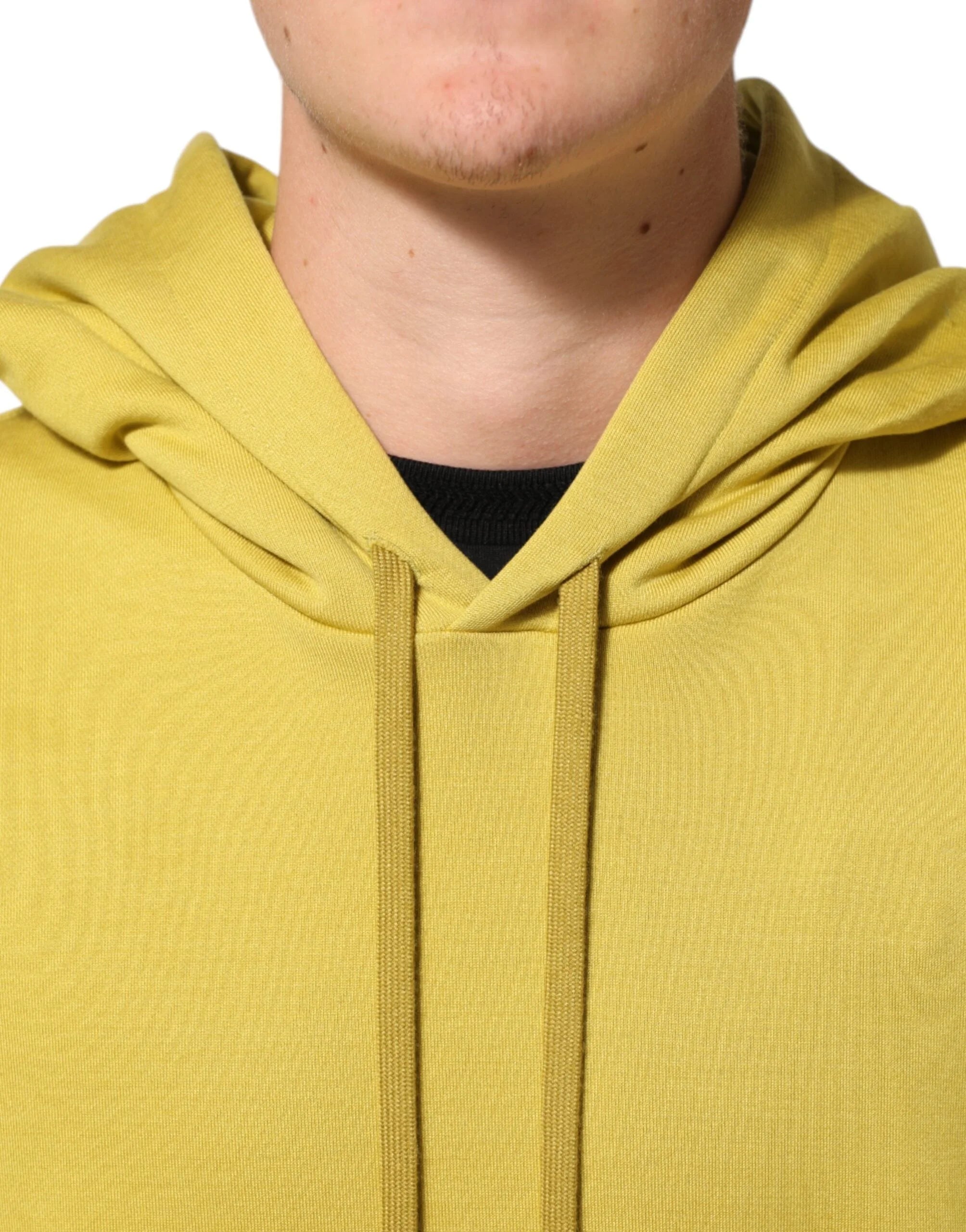 Dolce & Gabbana Yellow Logo Cotton Hooded Sweatshirt Sweater - IT48 | M