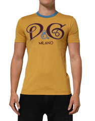 Dolce & Gabbana Yellow Logo Crew Neck Short Sleeves T-shirt - IT48 | M