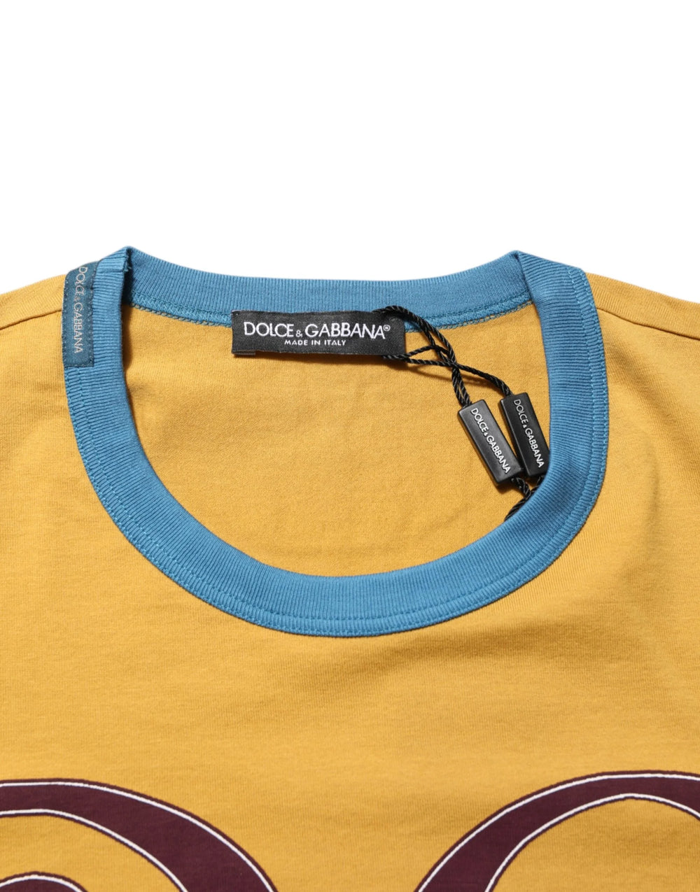 Dolce & Gabbana Yellow Logo Crew Neck Short Sleeves T-shirt - IT48 | M