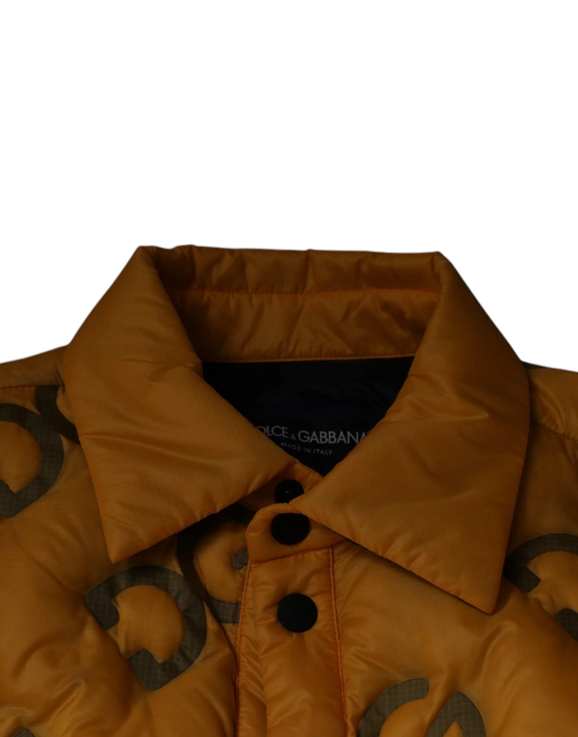 Dolce & Gabbana Yellow Logo Padded Buttoned Blouson Jacket - IT52 | XL - Trucker Jackets