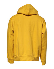 Dolce & Gabbana Yellow Logo Plaque Hooded Full Zip Sweater - IT54 | XL - Hoodies