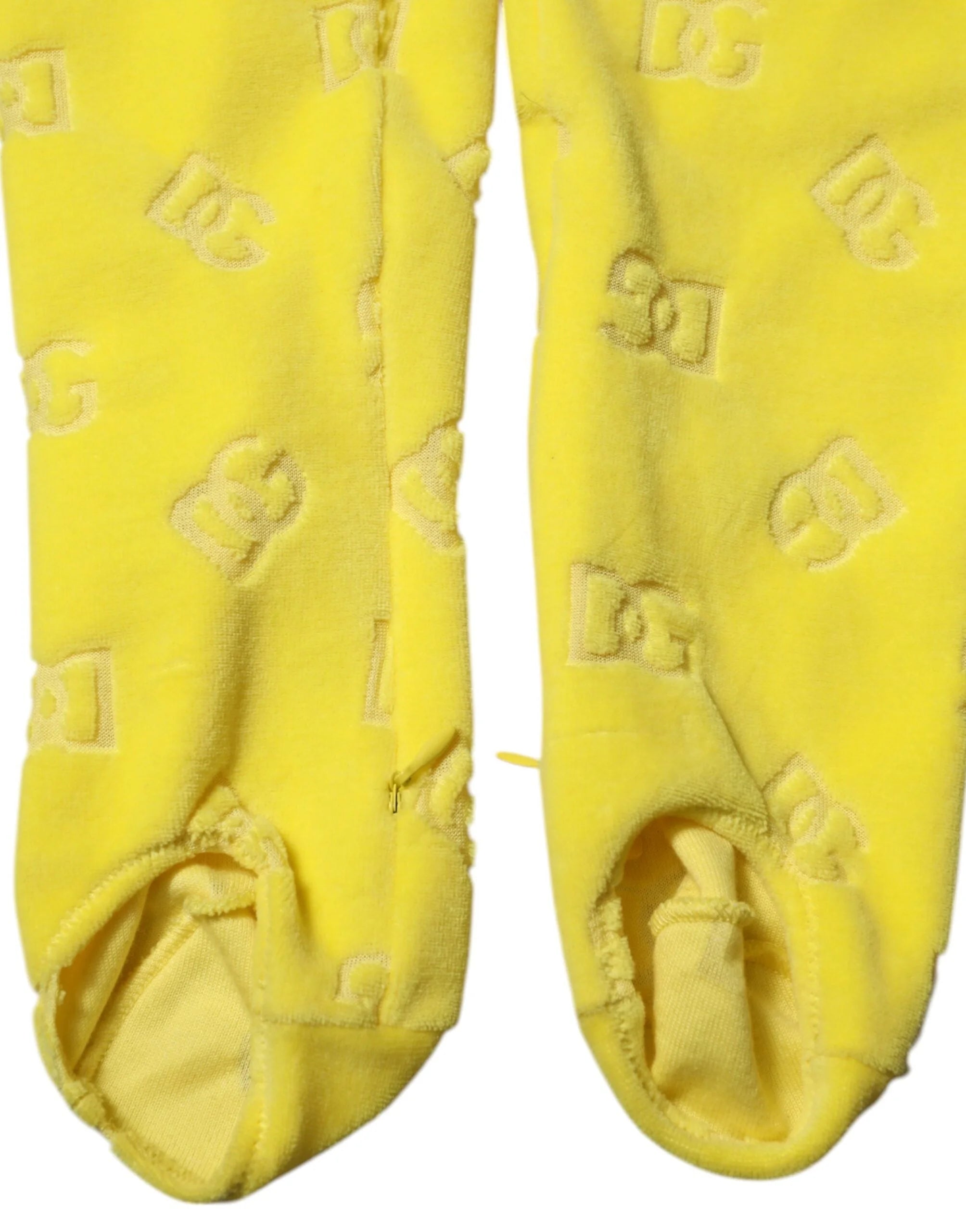 Dolce & Gabbana Yellow Logo Slim Fit Leggings Pants - IT40|S - Leggings