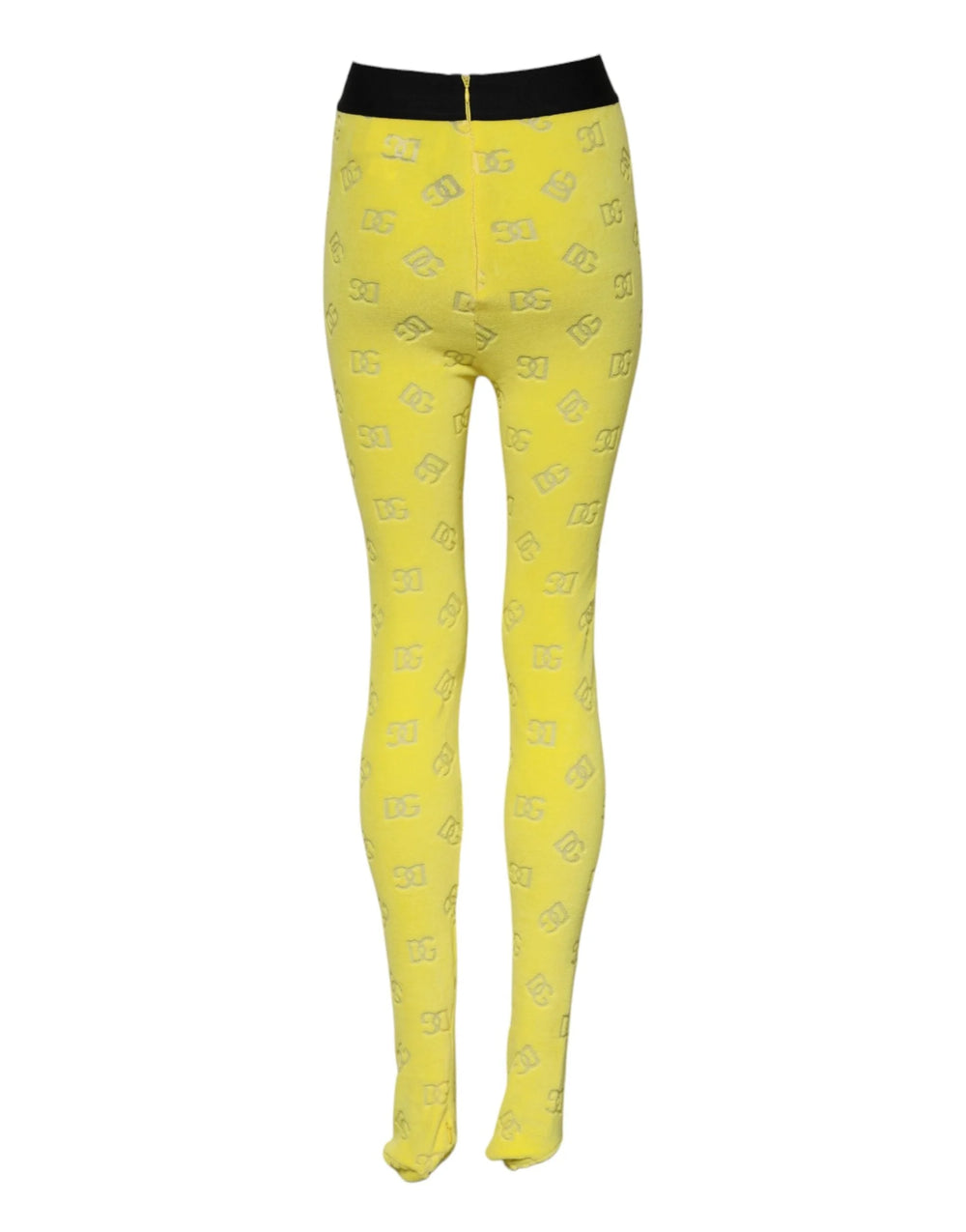 Dolce & Gabbana Yellow Logo Slim Fit Leggings Pants - IT40|S - Leggings