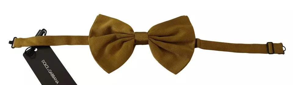 Dolce & Gabbana Yellow Mustard 100% Silk Butterfly Bow Tie Men - Neckties