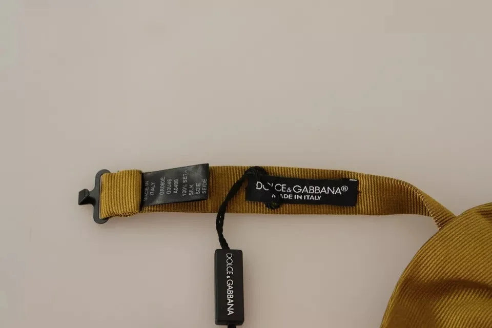 Dolce & Gabbana Yellow Mustard 100% Silk Butterfly Bow Tie Men - Neckties