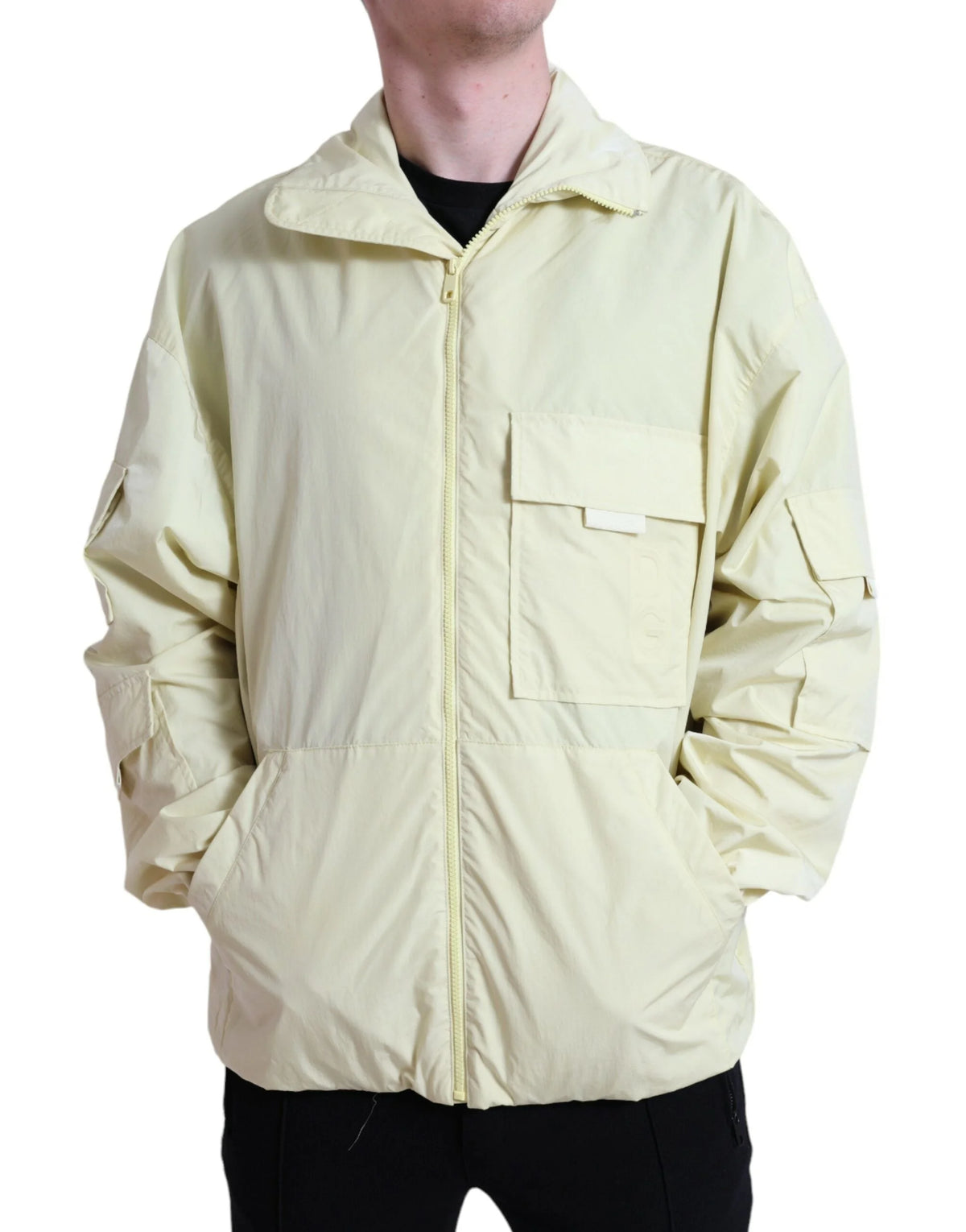 Dolce & Gabbana Yellow Nylon Collared Full Zip Parka Jacket - IT50 | L - Windbreakers