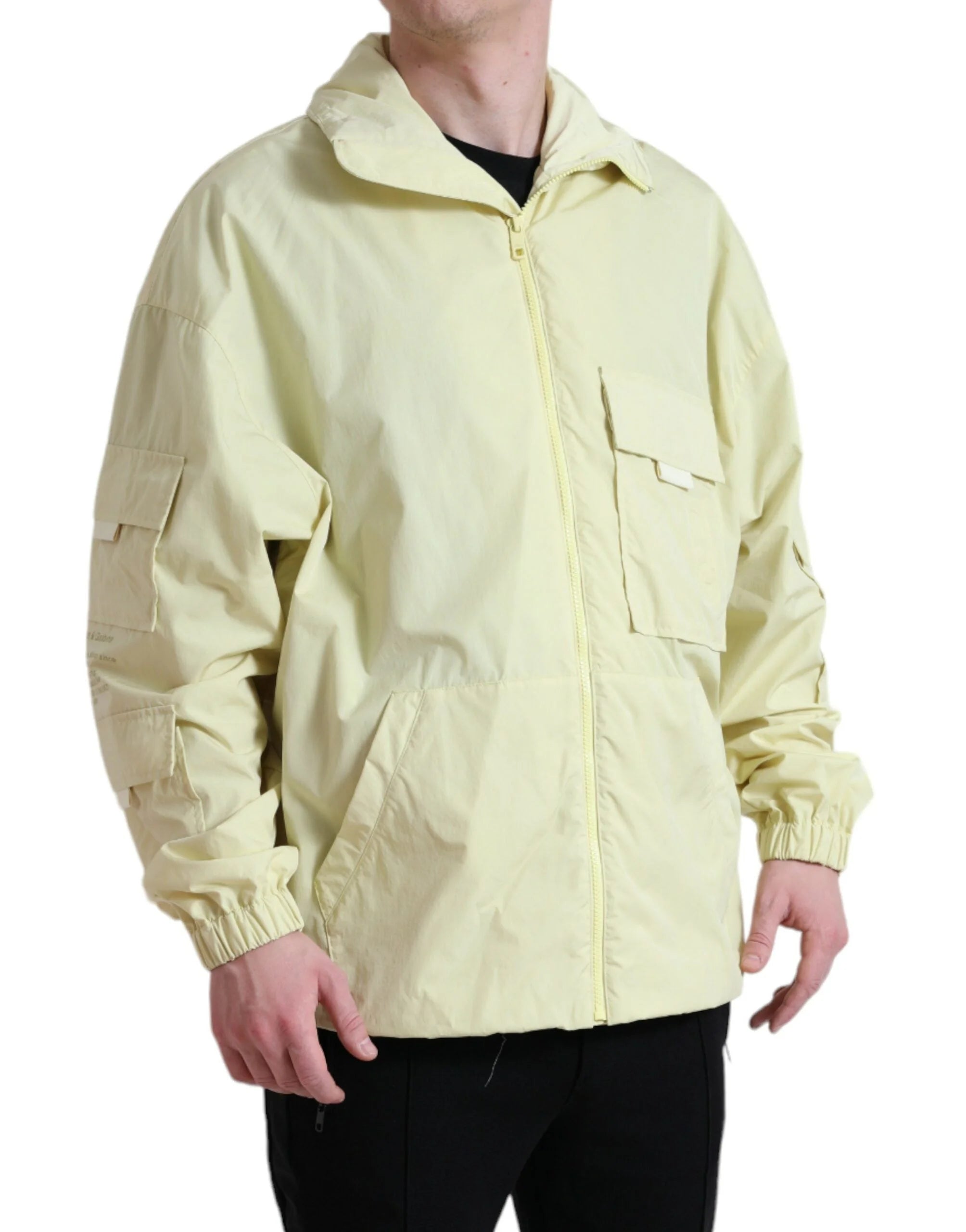 Dolce & Gabbana Yellow Nylon Collared Full Zip Parka Jacket - IT50 | L - Windbreakers