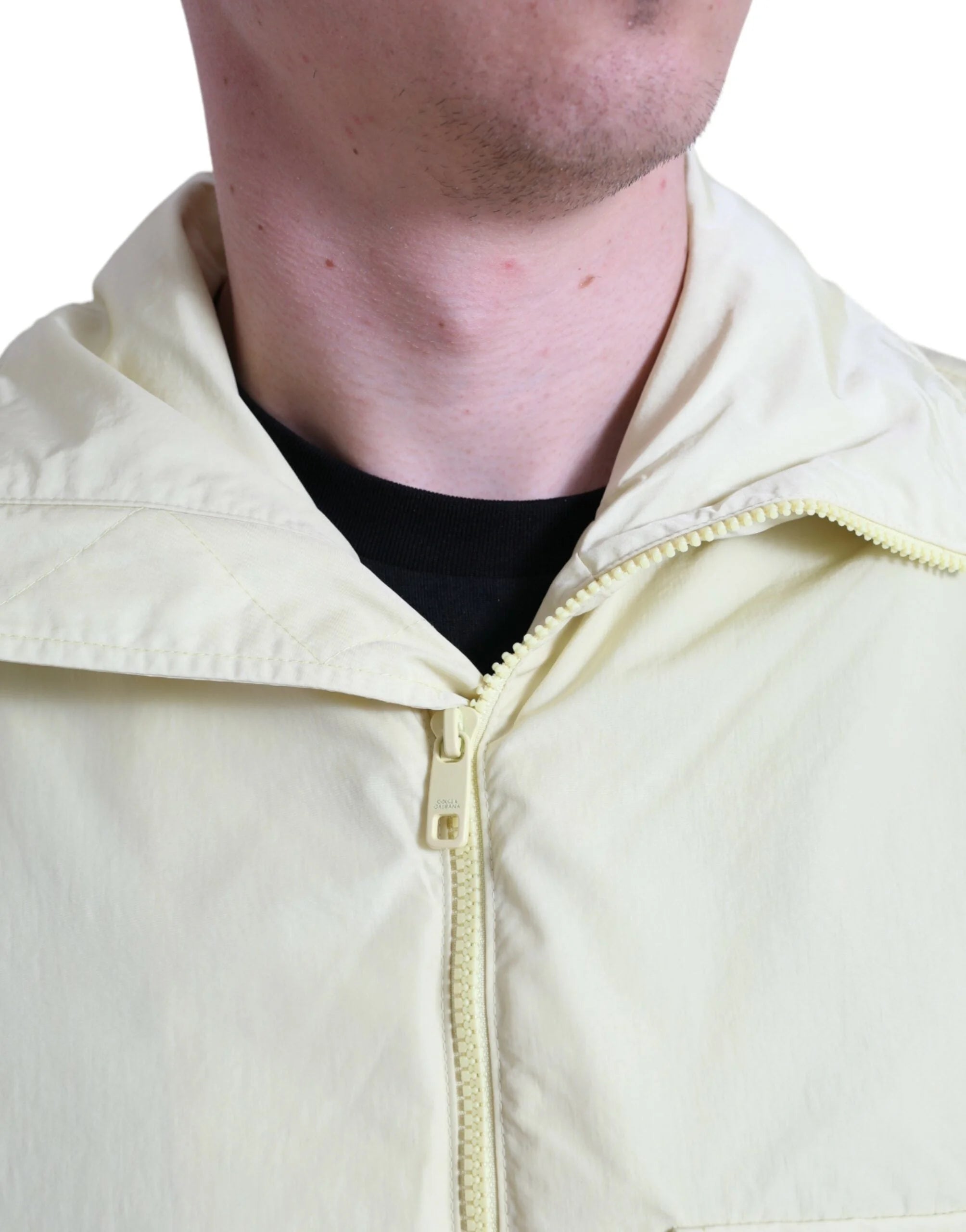 Dolce & Gabbana Yellow Nylon Collared Full Zip Parka Jacket - IT50 | L - Windbreakers