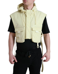 Dolce & Gabbana Yellow Nylon Hooded Sportswear Vest Jacket - IT48 | M - Vests