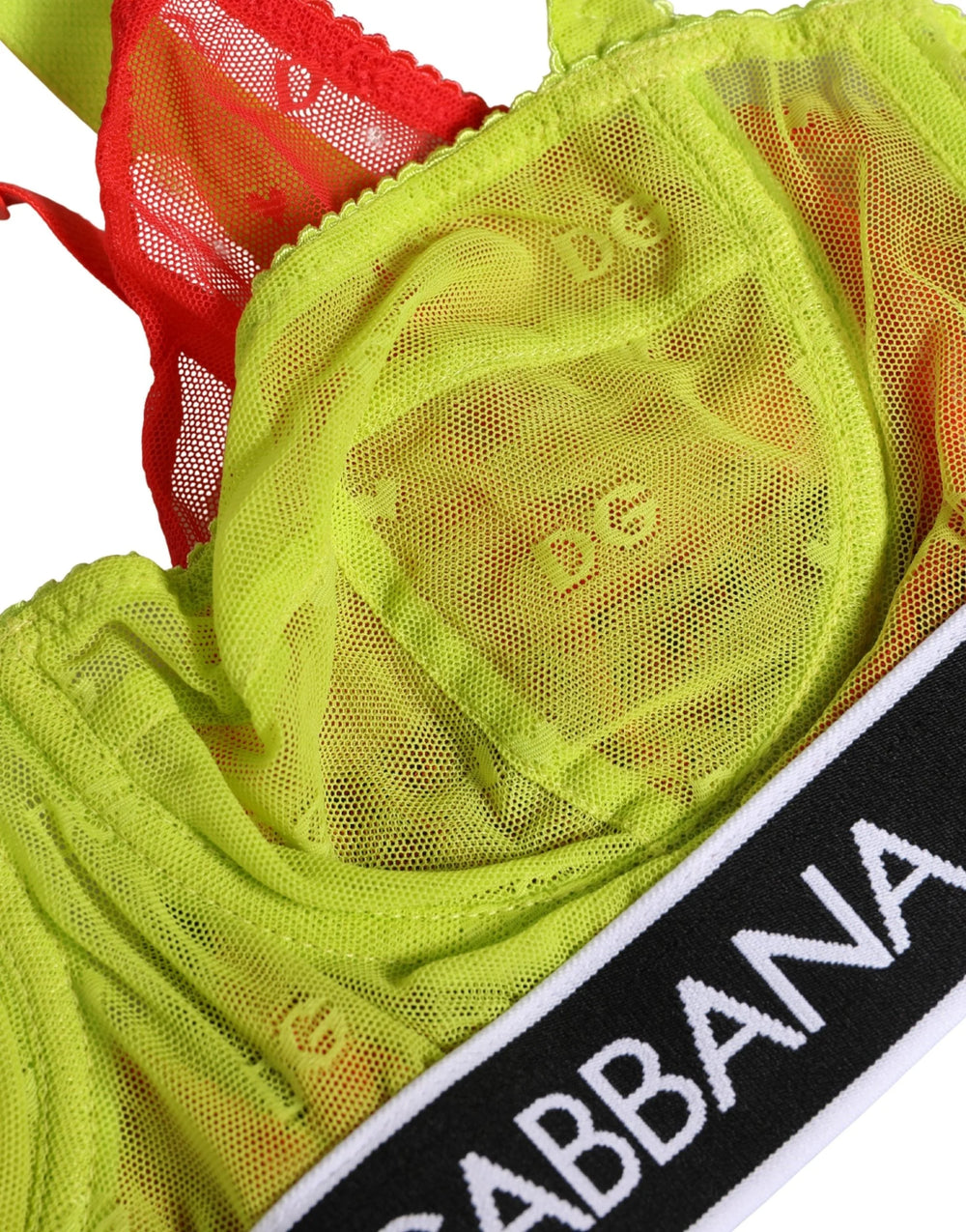 Soutien-gorge Dolce & Gabbana Jaune Nylon Dentelle Superposée Balconnet - IT2 | S