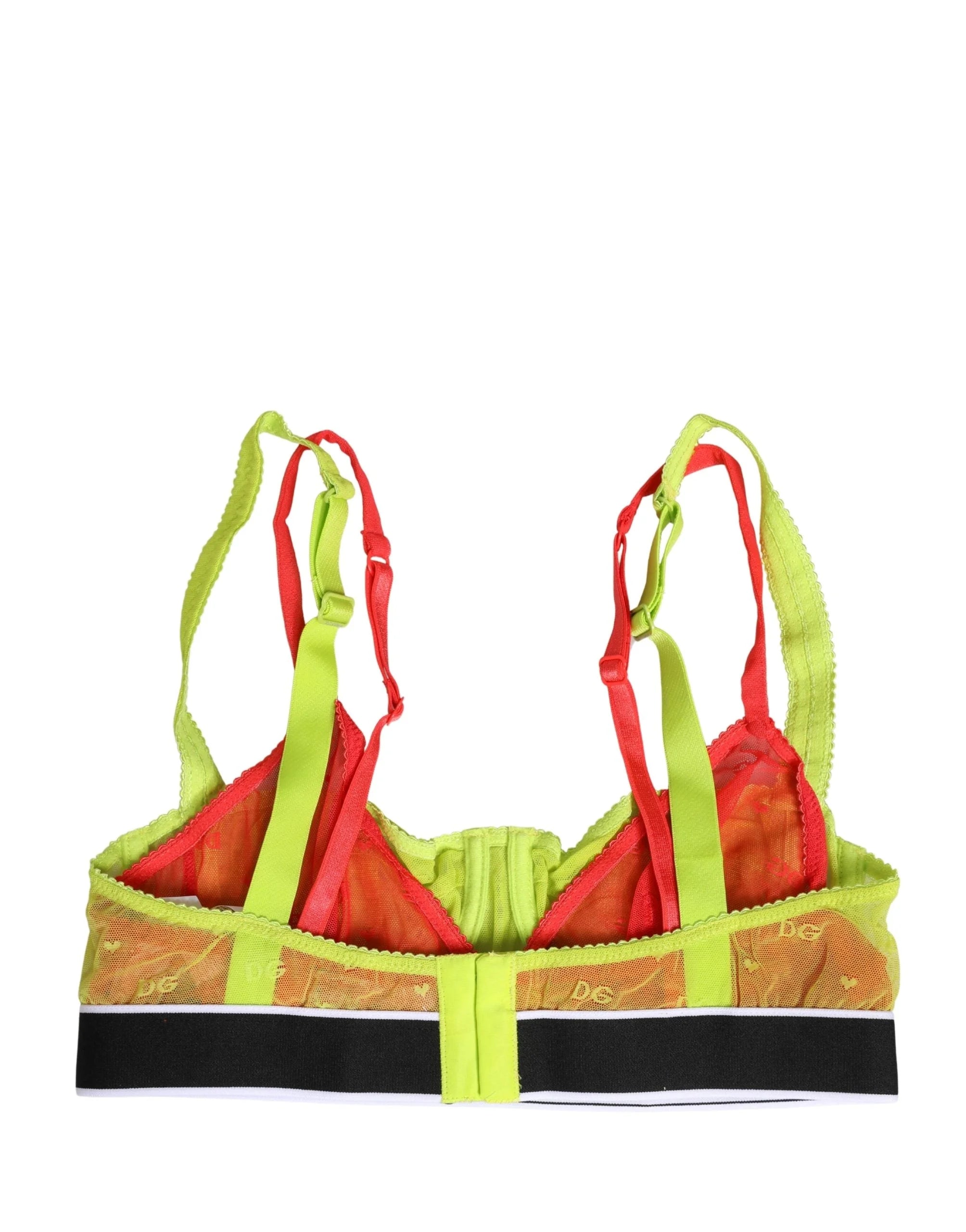 Soutien-gorge Dolce & Gabbana Jaune Nylon Dentelle Superposée Balconnet - IT2 | S