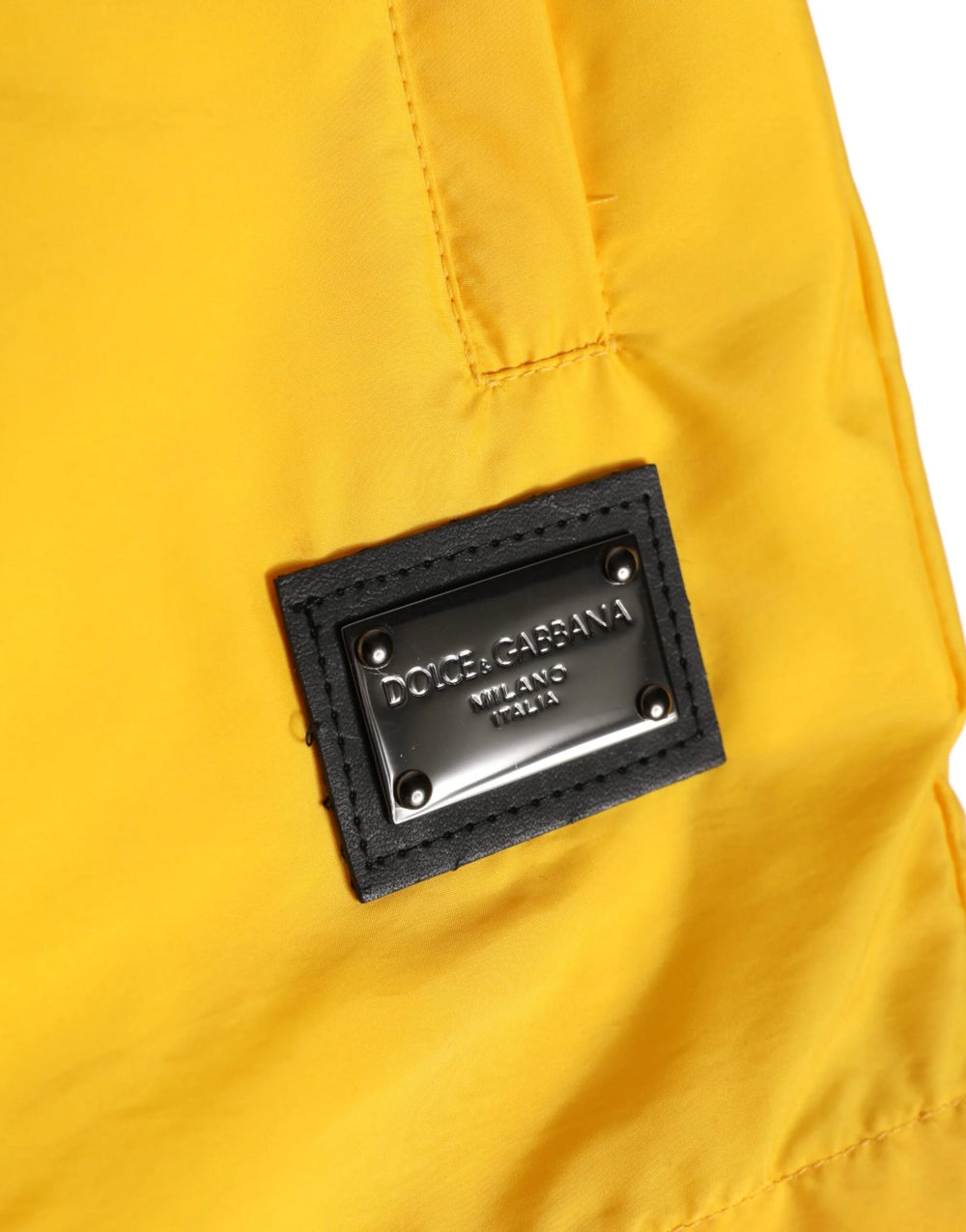 Dolce & Gabbana Yellow Nylon Logo Plaque Boxer Shorts Swimwear - IT48 | M - Swim Boxers