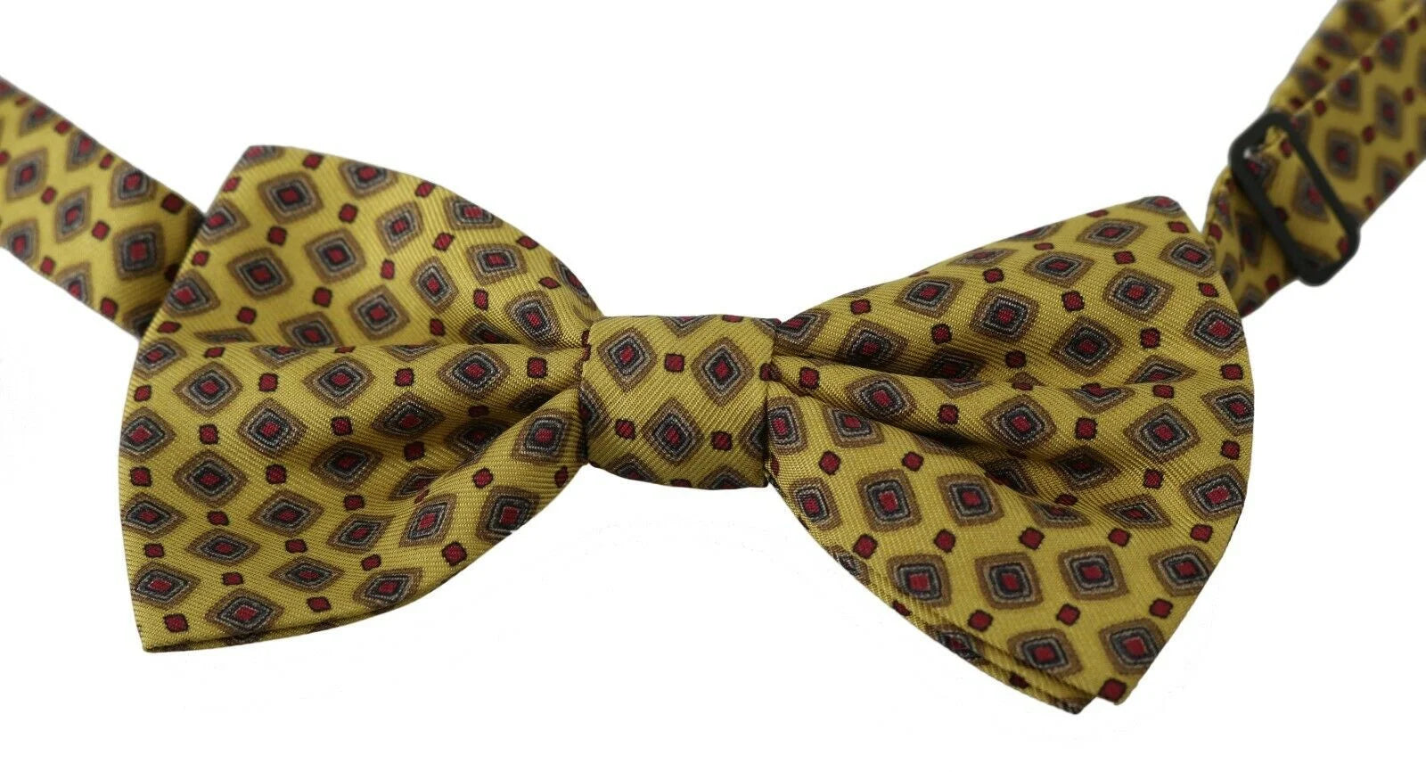 Dolce & Gabbana Yellow Pattern Silk Adjustable Neck Tie - Neckties