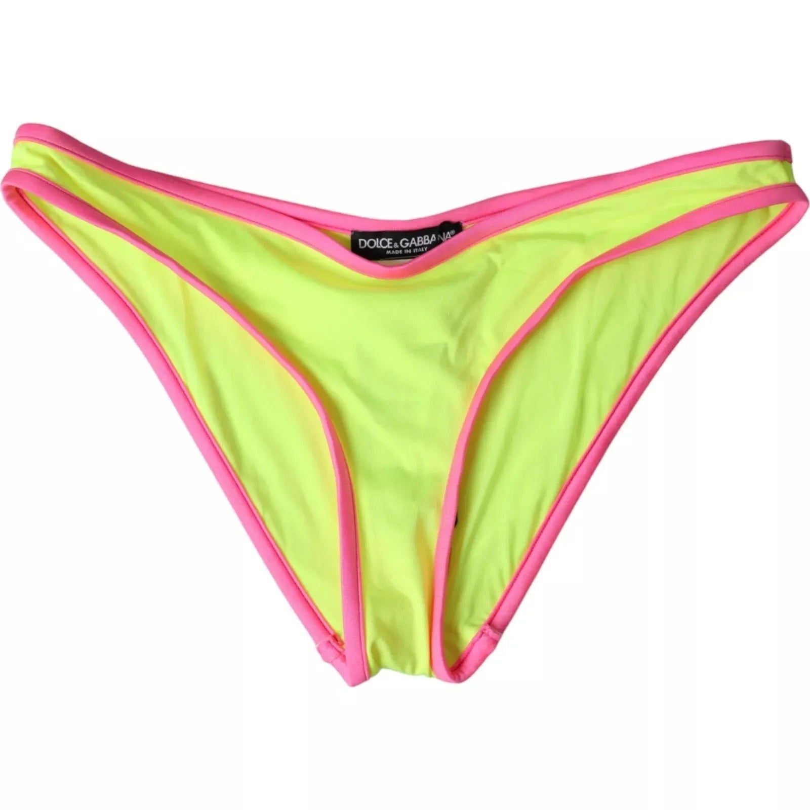 Dolce & Gabbana Yellow Pink Nylon Swimwear Bottom Beachwear Bikini - Classic Bikinis