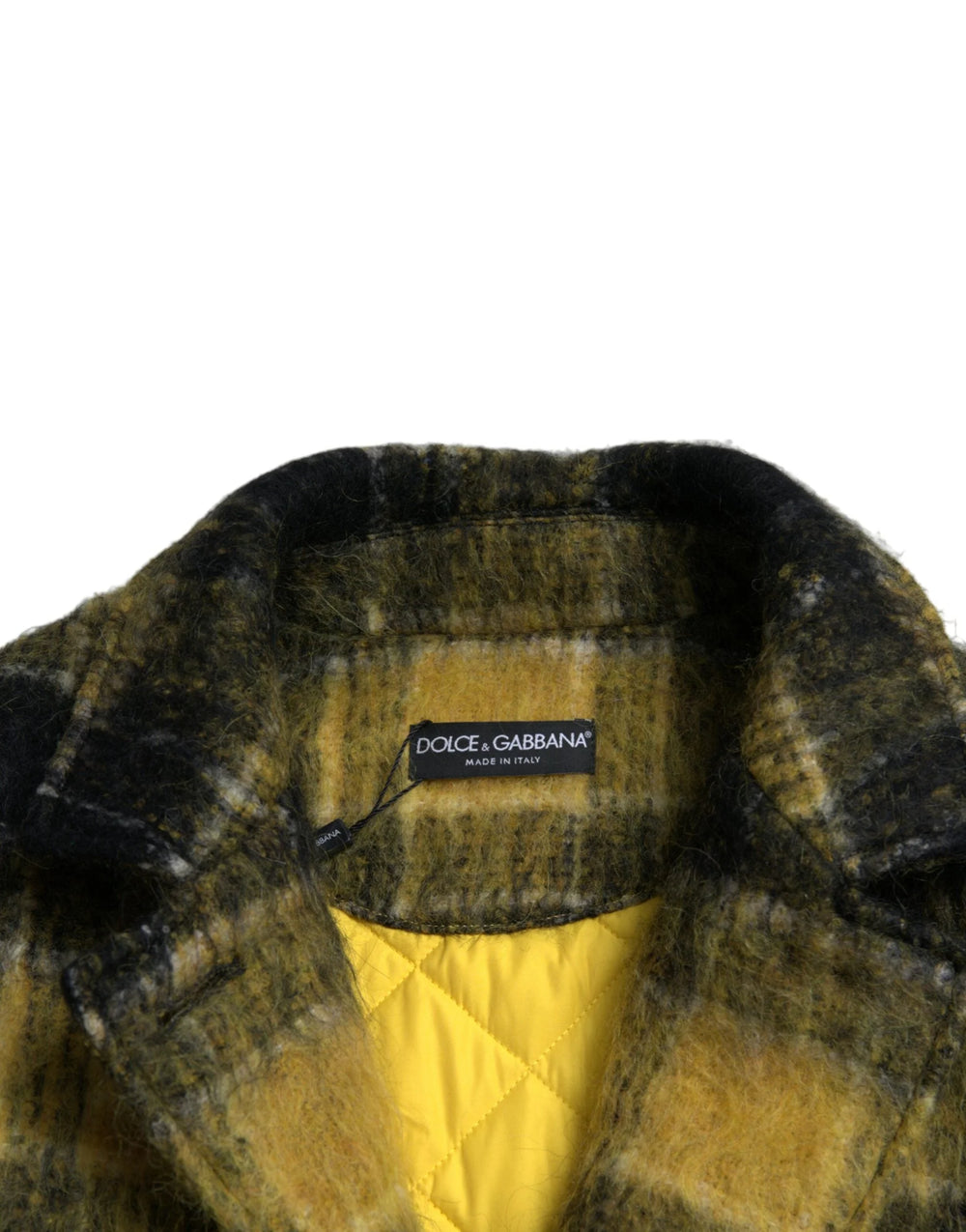 Dolce & Gabbana Yellow Plaid Long Sleeve Casual Coat Jacket - IT40|S - Trench Coats