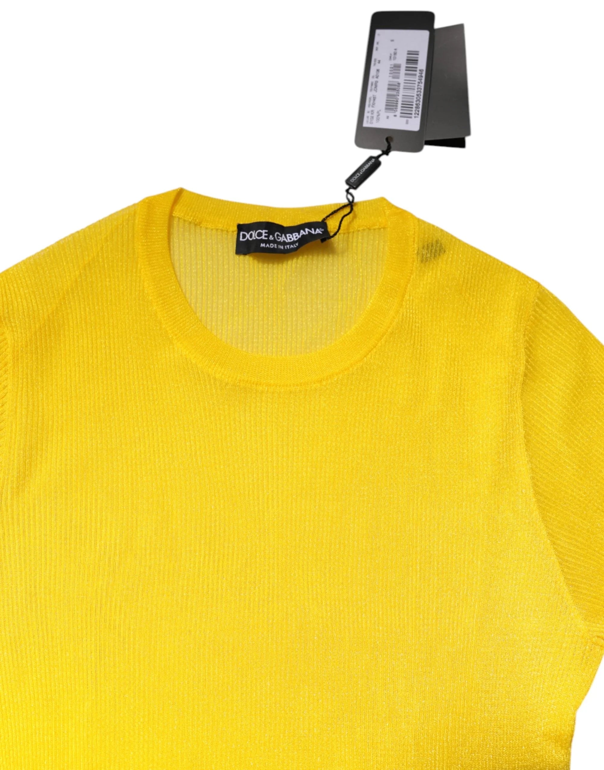 Dolce & Gabbana Yellow Polyester Women Pullover Top Sweater - Sweaters