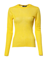 Dolce & Gabbana Yellow Polyester Women Pullover Top Sweater - Sweaters
