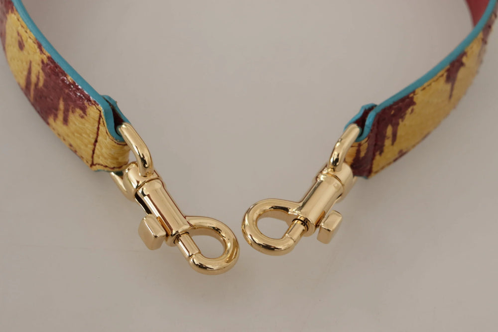 Dolce & Gabbana Yellow Red Leather Gold Tone Shoulder Strap - Handbag & Wallet Accessories