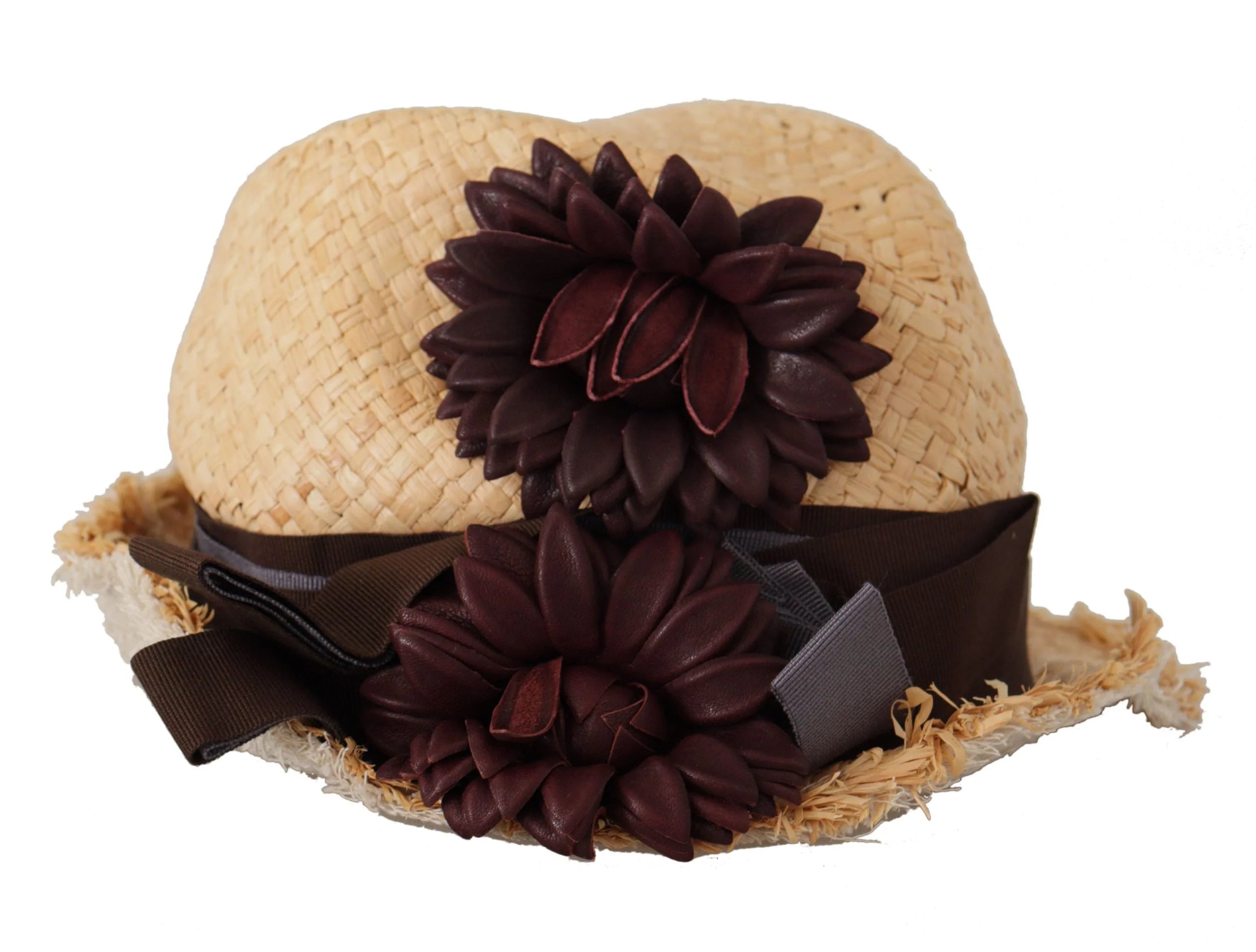 Dolce & Gabbana Yellow Ribbon Floral Embellished Straw Hat - 58 cm|M - Sun Hats