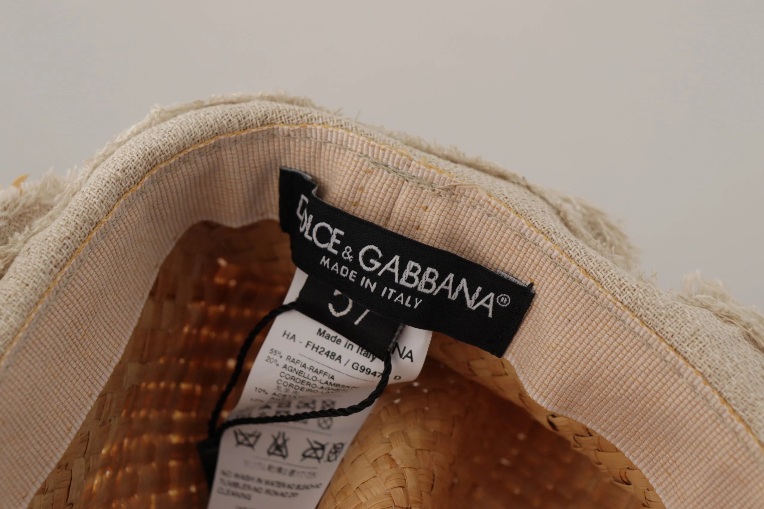 Dolce & Gabbana Yellow Ribbon Floral Embellished Straw Hat - 58 cm|M - Sun Hats