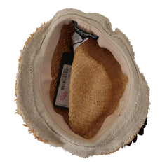Dolce & Gabbana Yellow Ribbon Floral Embellished Straw Hat - 58 cm|M - Sun Hats