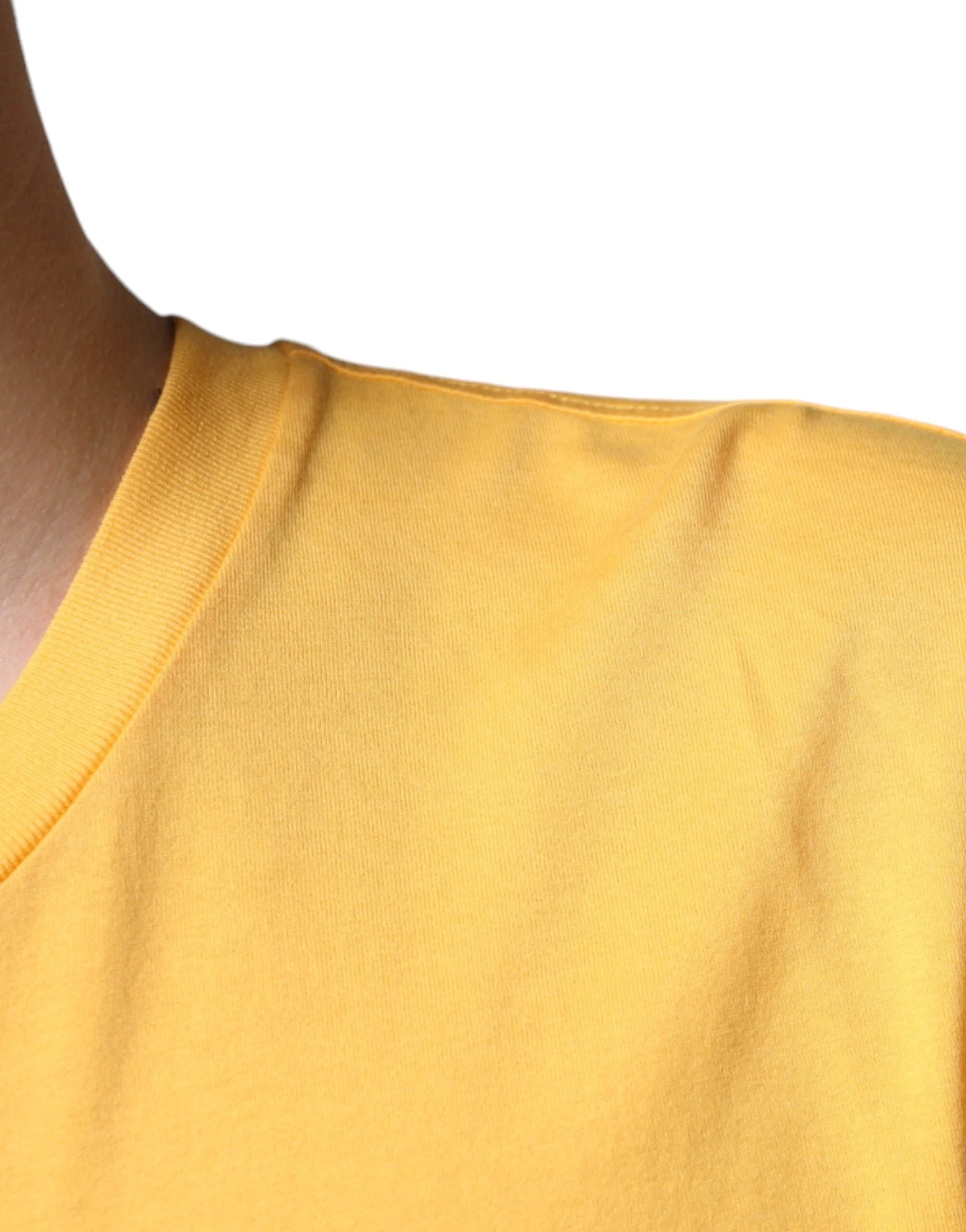 Dolce & Gabbana Yellow Secret Graden Floral Cotton Crew Neck T-shirt - IT48 | M - T-Shirts