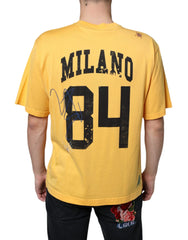 Dolce & Gabbana Yellow Secret Graden Floral Cotton Crew Neck T-shirt - IT48 | M - T-Shirts