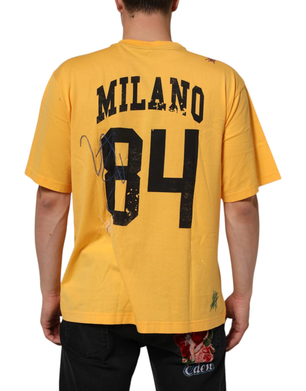 Dolce & Gabbana Yellow Secret Graden Floral Cotton CrewNeck T-shirt - T-Shirts