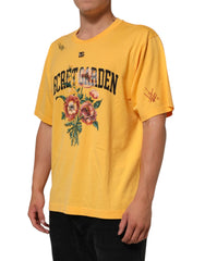 Dolce & Gabbana Yellow Secret Graden Floral Cotton CrewNeck T-shirt - T-Shirts