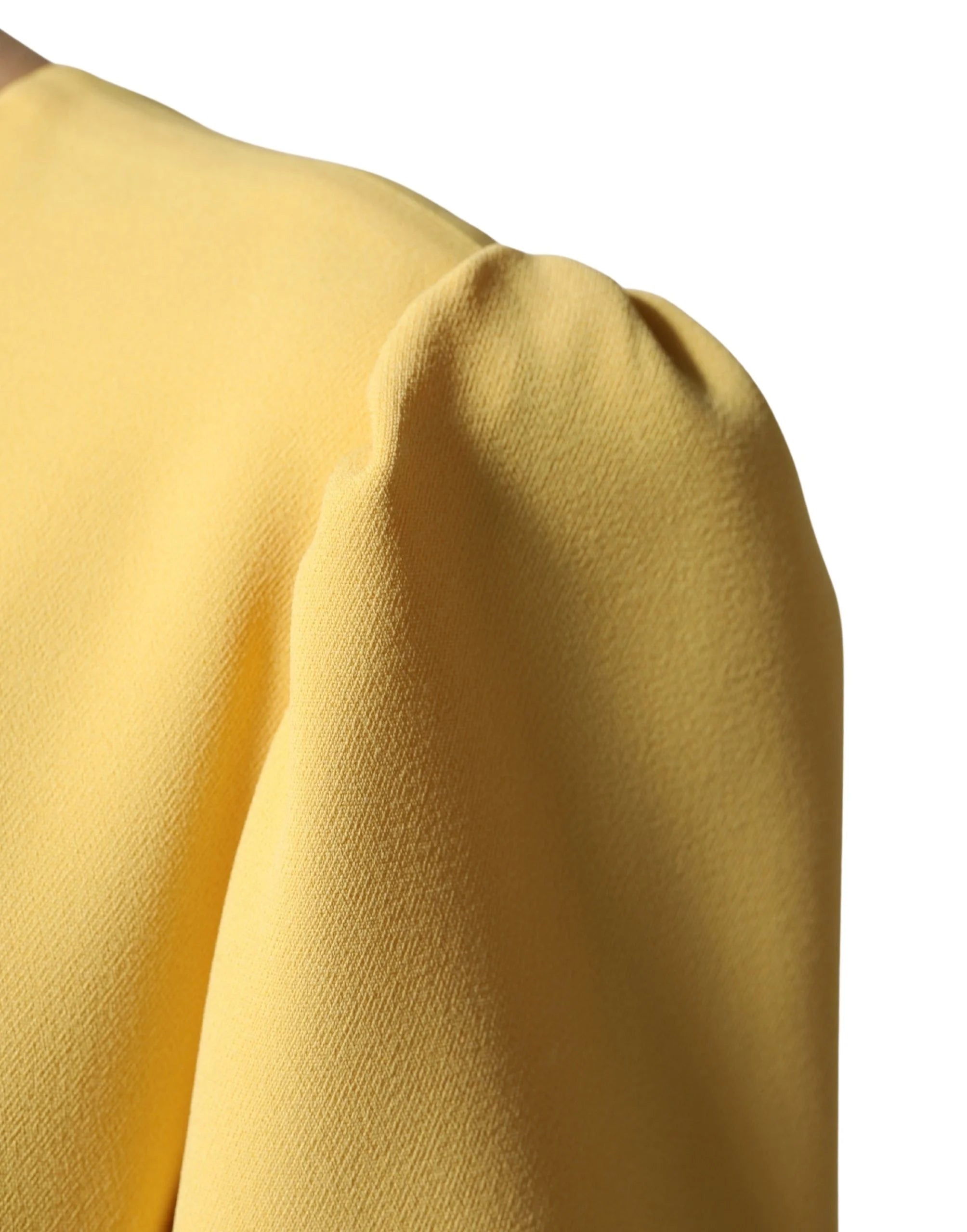 Dolce & Gabbana Yellow Short-Sleeved Crew Neck Midi Dress - IT40|S