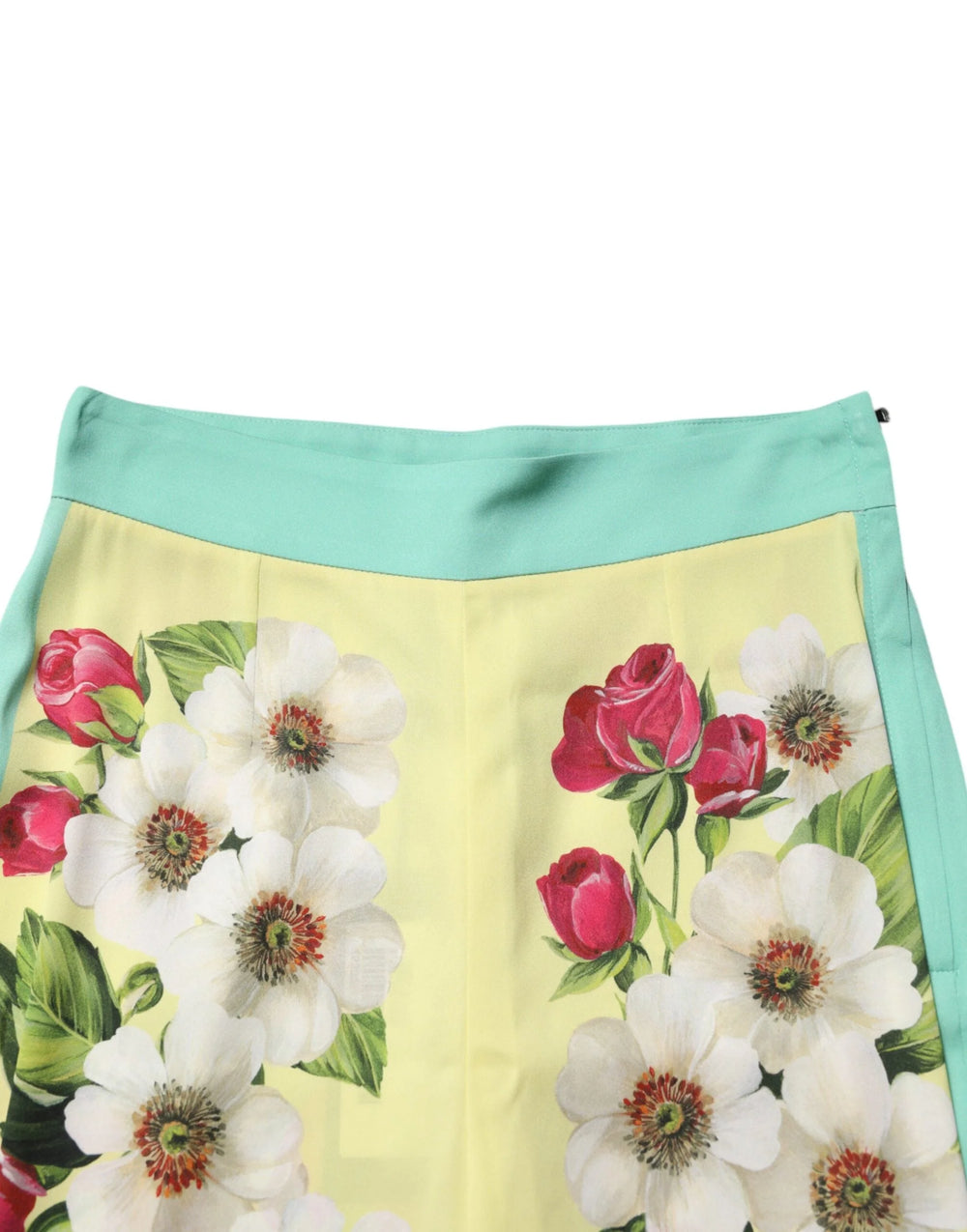 Dolce & Gabbana Yellow Silk Floral Leggings Pants - IT40|S - Leggings