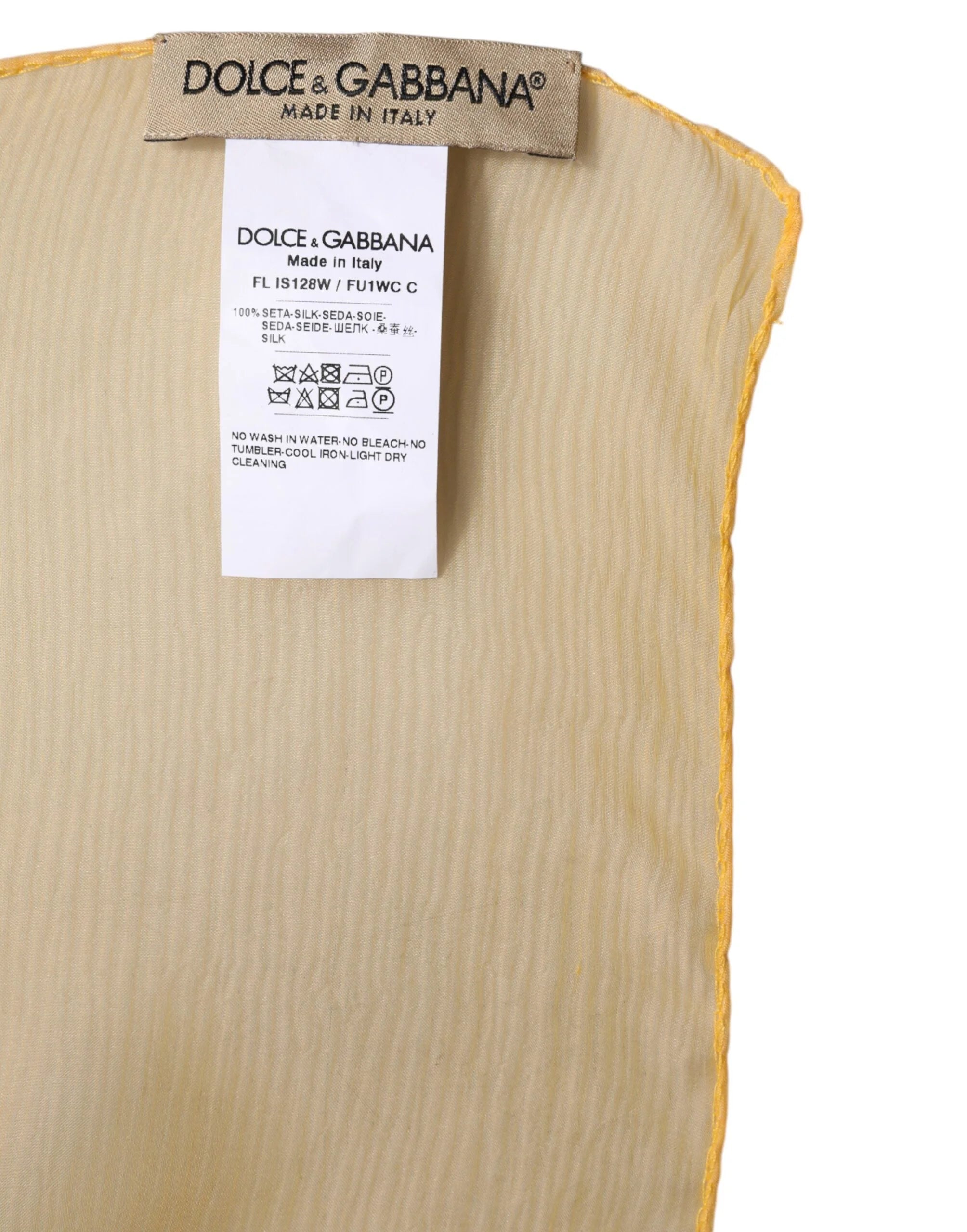 Dolce & Gabbana Yellow Silk Rectangle Wrap Shawl Scarf - Scarves & Shawls