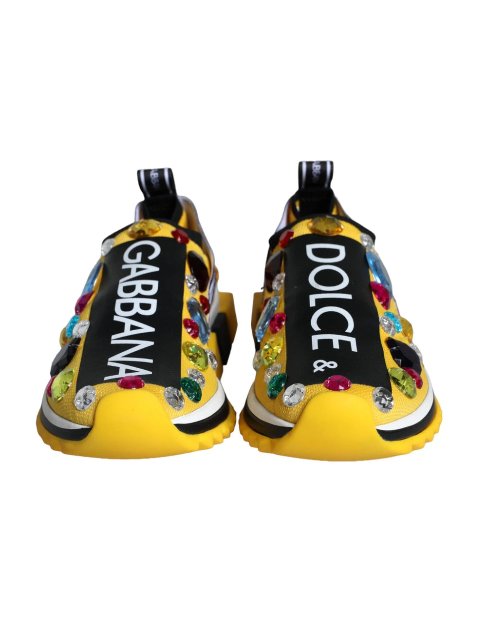 Dolce & Gabbana Yellow Sorrento Crystals Sneakers Womens Shoes - EU35/US4.5