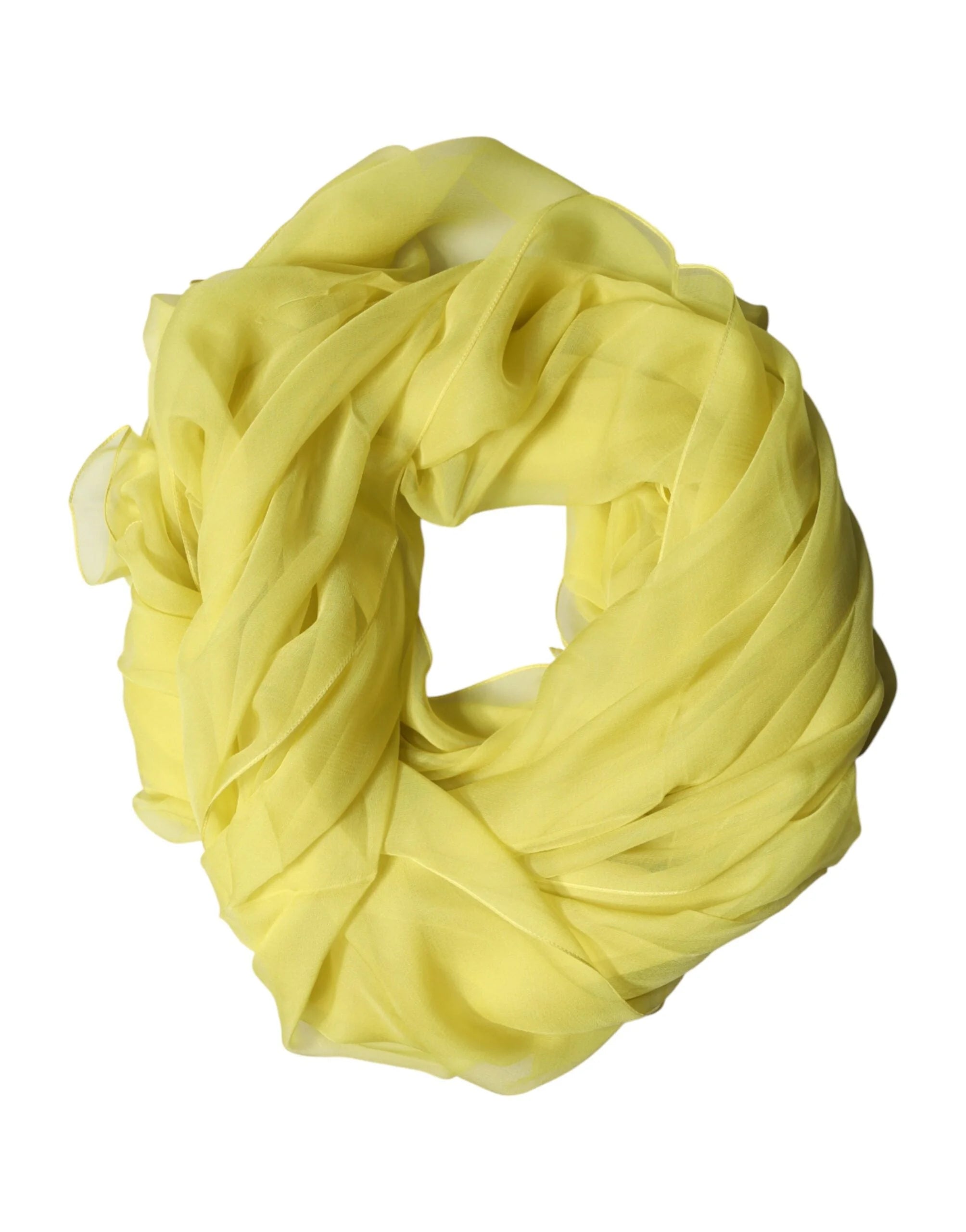 Dolce & Gabbana Yellow Stole Silk Neck Wrap Shawl Men Scarf