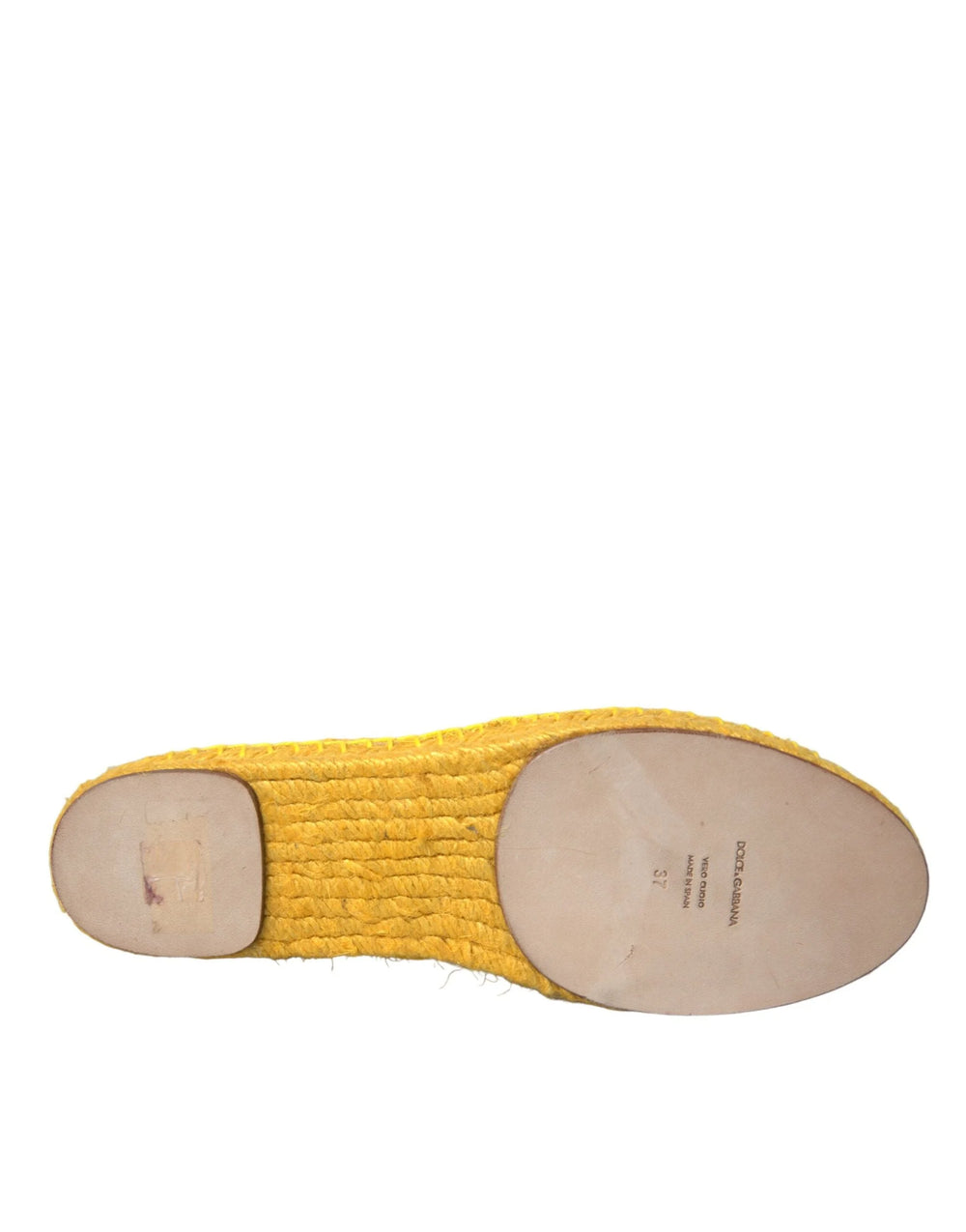 Dolce & Gabbana Yellow Taormina Lace Espadrille Loafers Flats Shoes - Flats