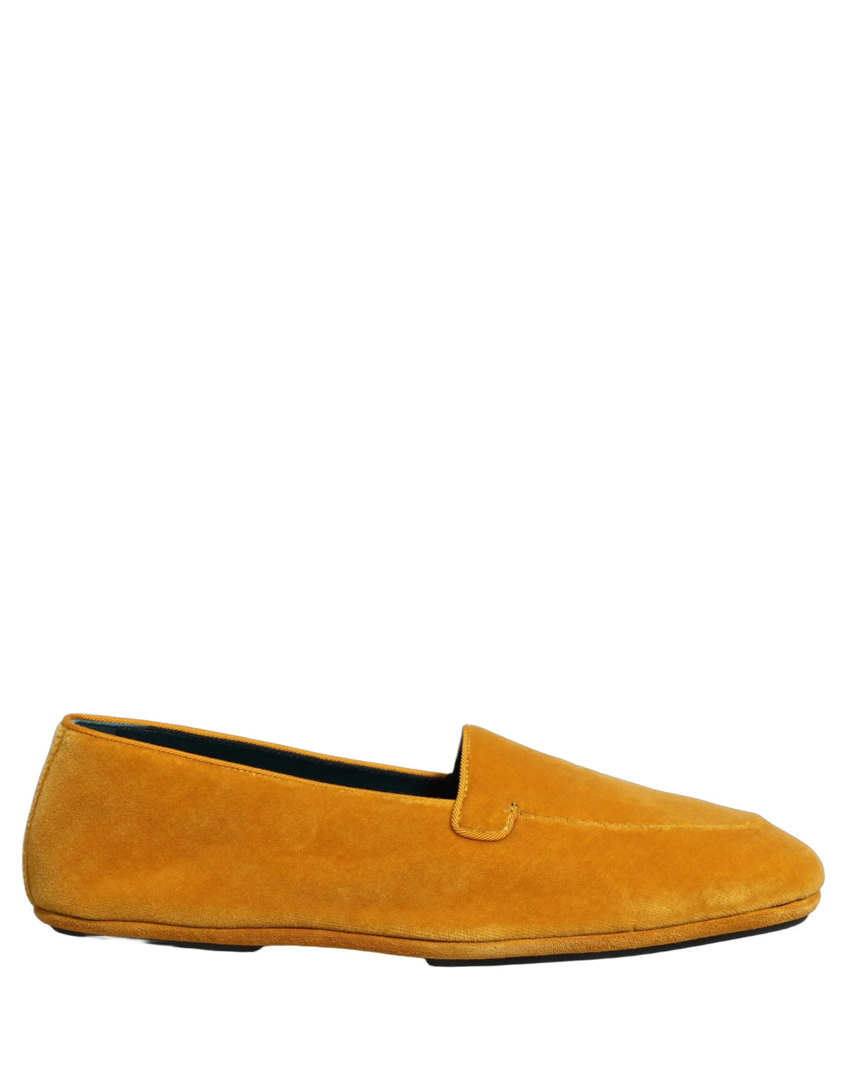 Dolce & Gabbana Yellow Velvet Slip On Men Dress Loafers Shoes - EU44/US11