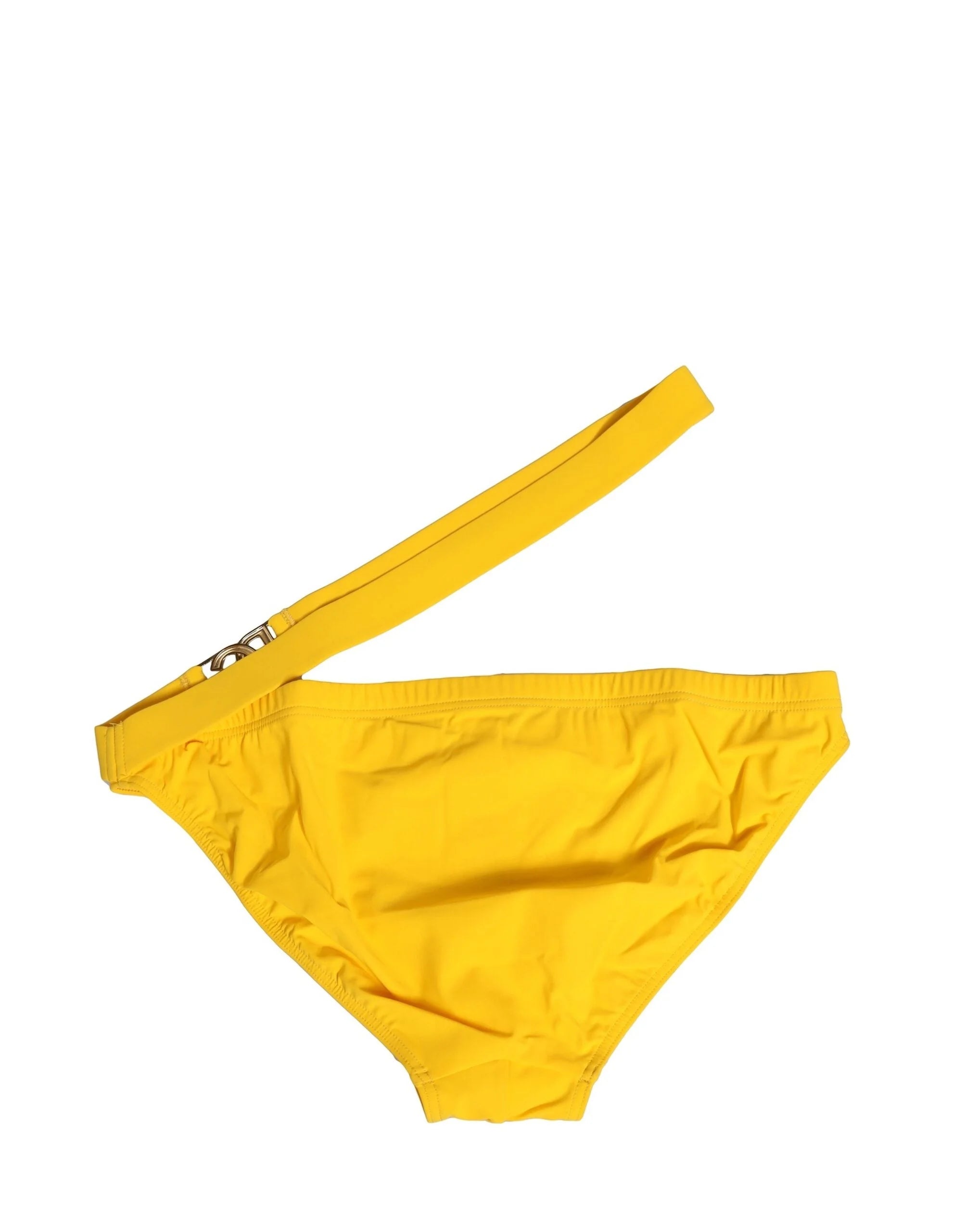 Dolce & Gabbana Yellow Waistband Logo Beachwear Brief Swimwear - IT4 | S - Swim Briefs