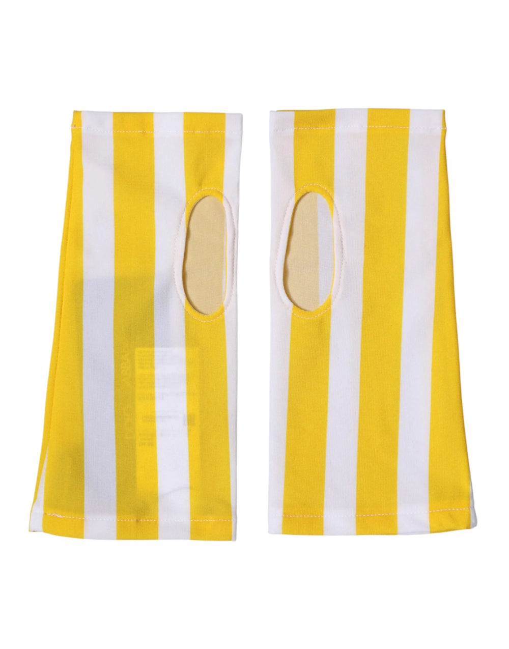 Dolce & Gabbana Yellow White Nylon Fingerless Wrist Length Gloves - 7|S