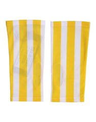 Dolce & Gabbana Yellow White Nylon Fingerless Wrist Length Gloves - 7|S