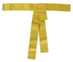 Dolce & Gabbana Yellow Wide Snap Button Closure Silk Belt - IT42|M - Belts