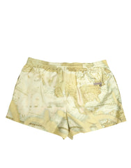 Dolce & Gabbana Yellow World Map Polyester Elastic Waistband Swimwear - IT4 | S - Swim Boxers