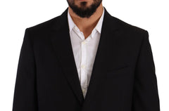 Domenico Tagliente Black Polyester Single Breasted Formal Suit - IT51 | L - Suits