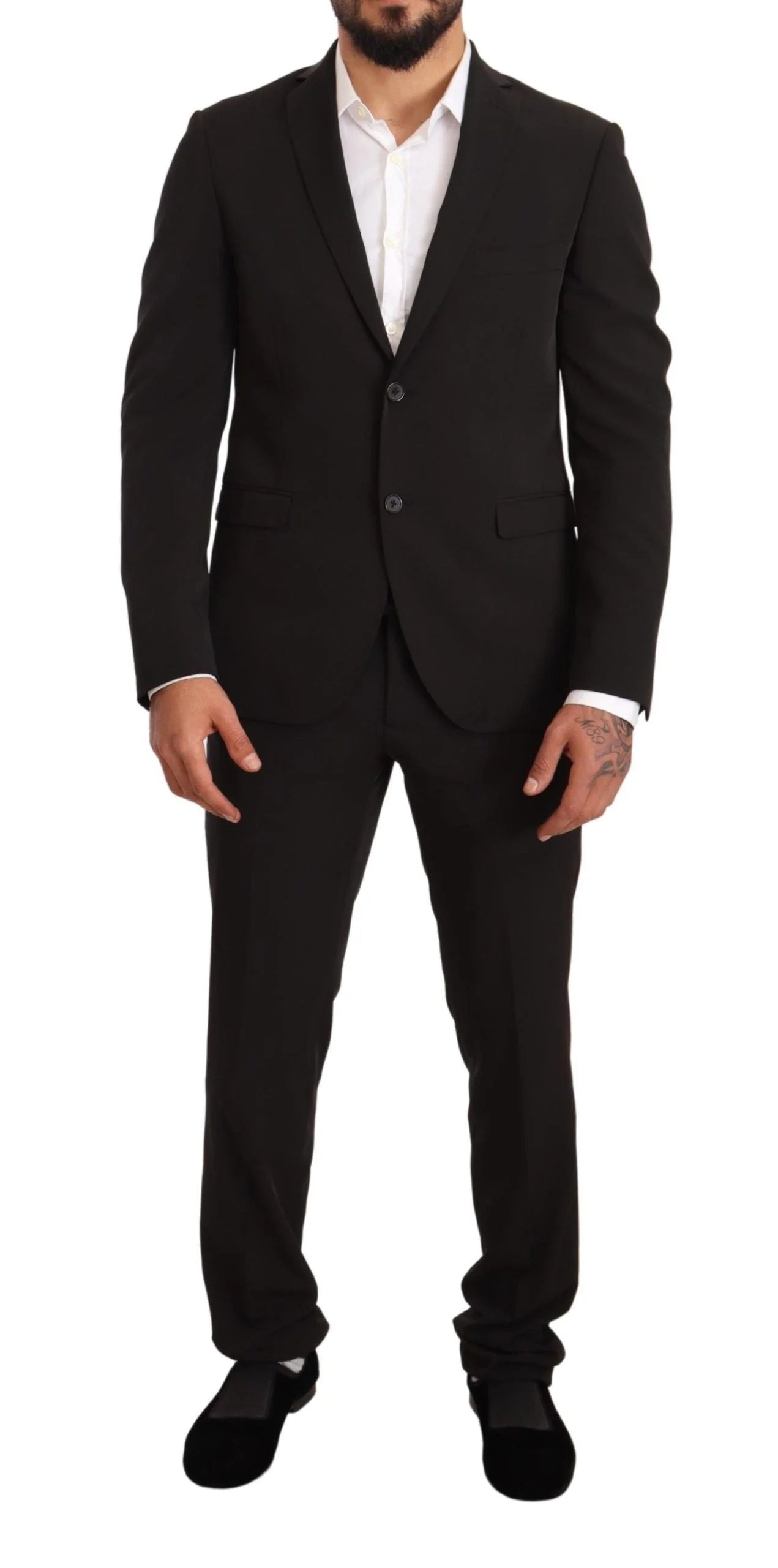 Domenico Tagliente Black Polyester Slim 2 Piece Set TAGLIENTE Suit - IT50 | L - Suits