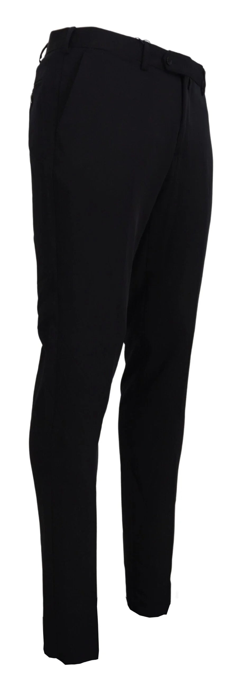 Domenico Tagliente Black Polyester Tapered Dress Pants - Trousers