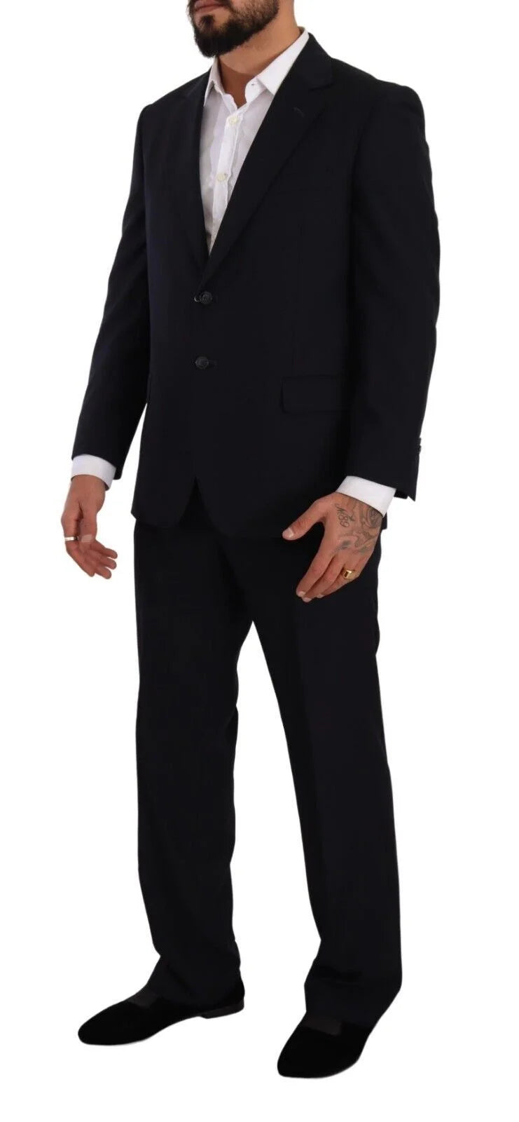 Domenico Tagliente Blue Polyester Single Breasted Formal Suit - IT49 | M - Suits