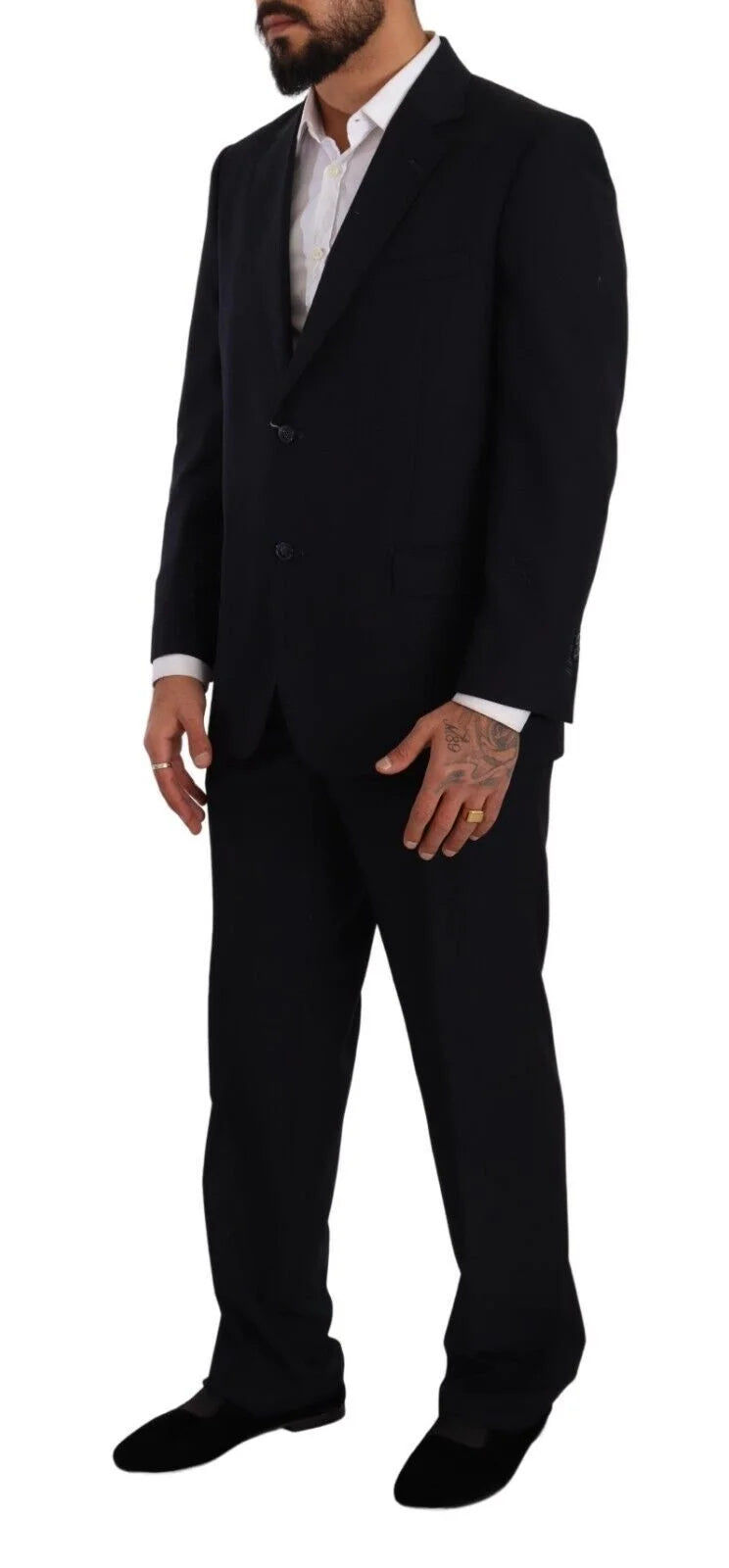 Domenico Tagliente Blue Polyester Single Breasted Formal Suit - IT51 | L - Suits