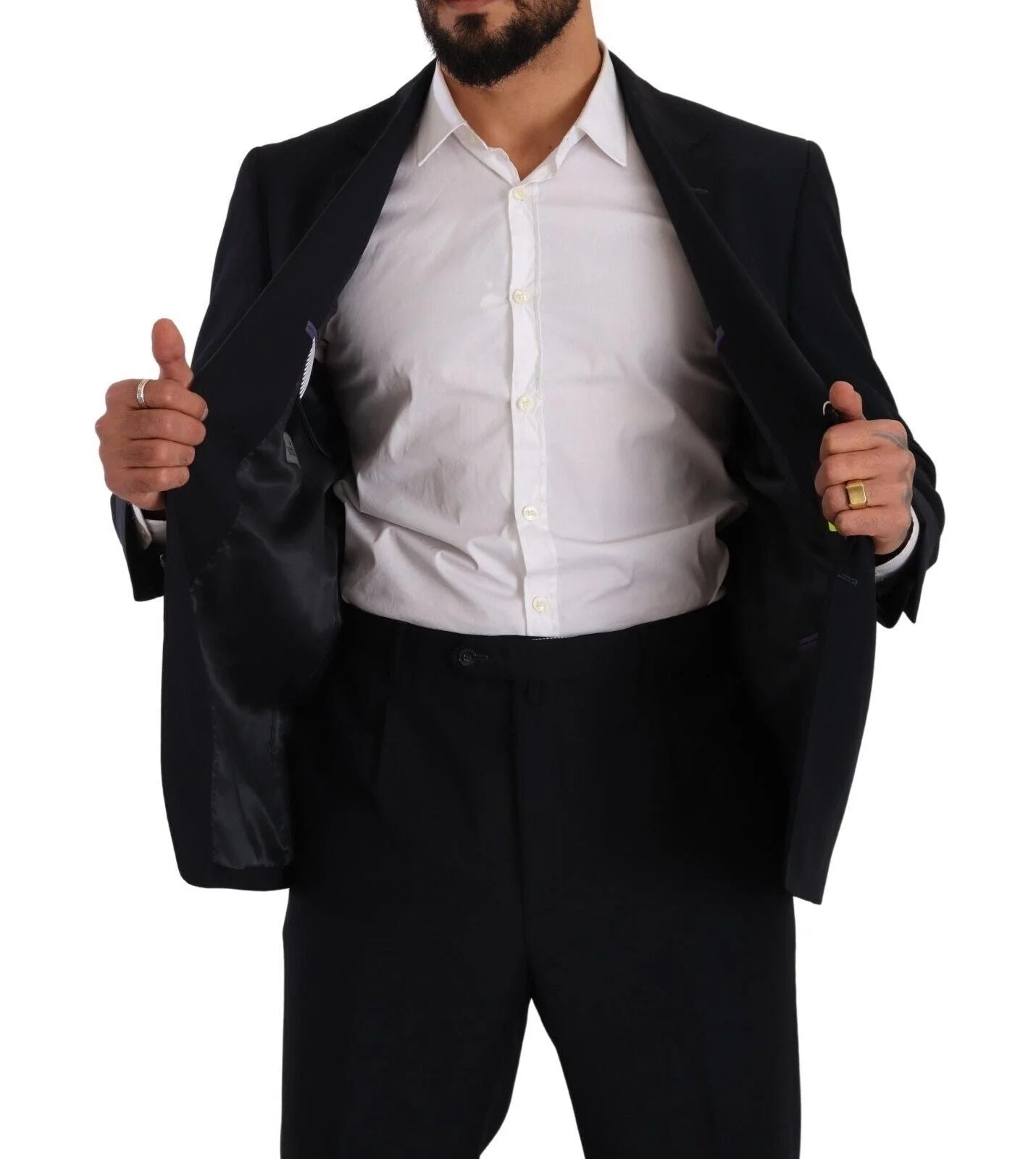 Domenico Tagliente Blue Polyester Single Breasted Formal Suit - IT51 | L - Suits